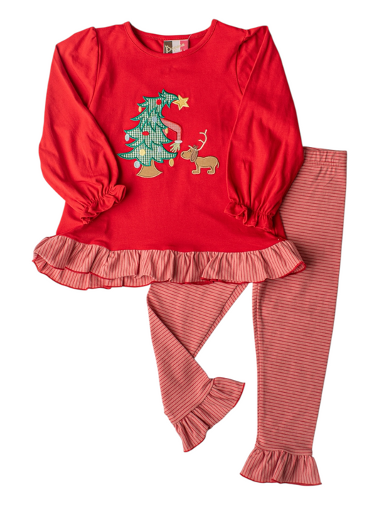 Green & Grumpy Pant Set-Girls