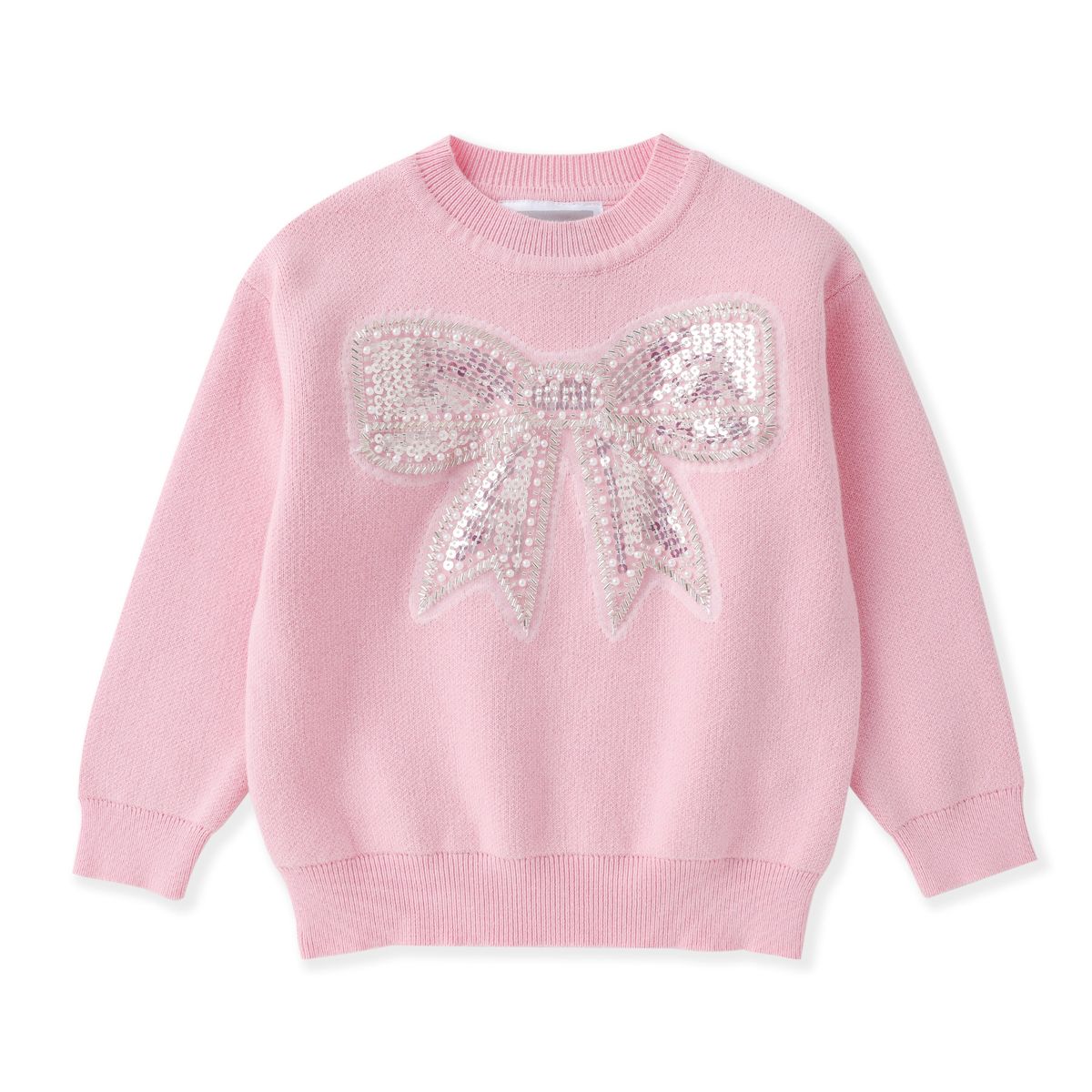 Pink Sweater w/ Glitter Bow