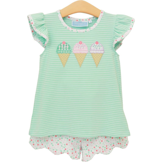 Triple Scoop Flutter Short Set