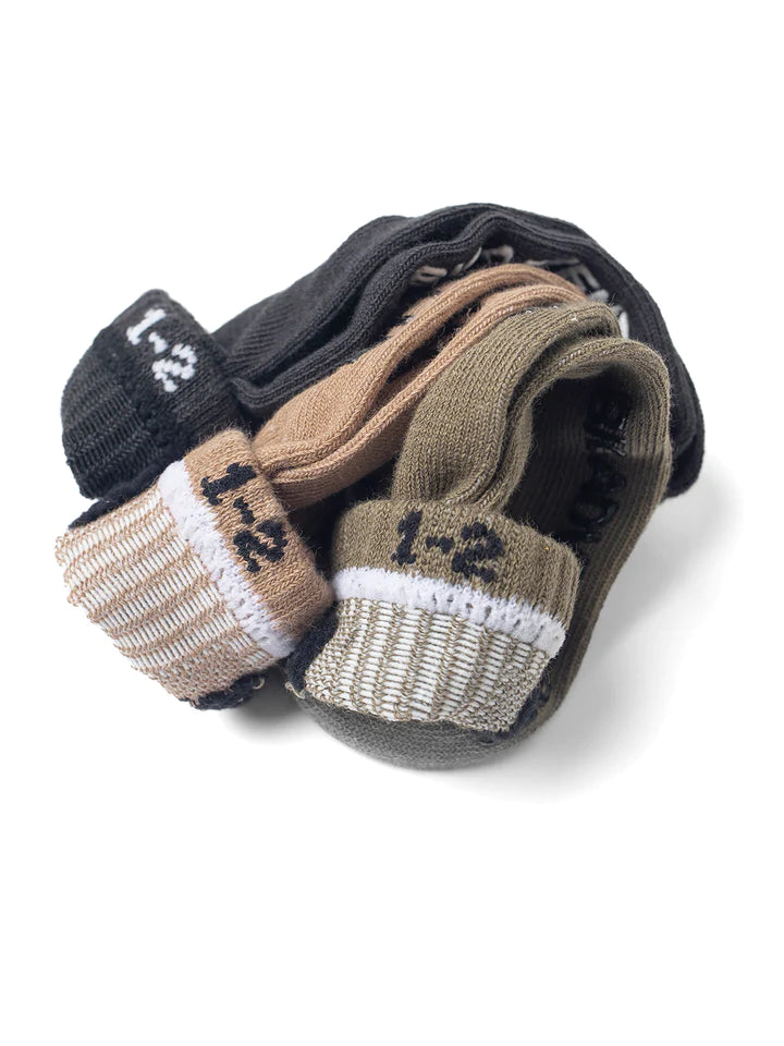 Socks-3 Pk Charcoal/Taupe/Dk Moss