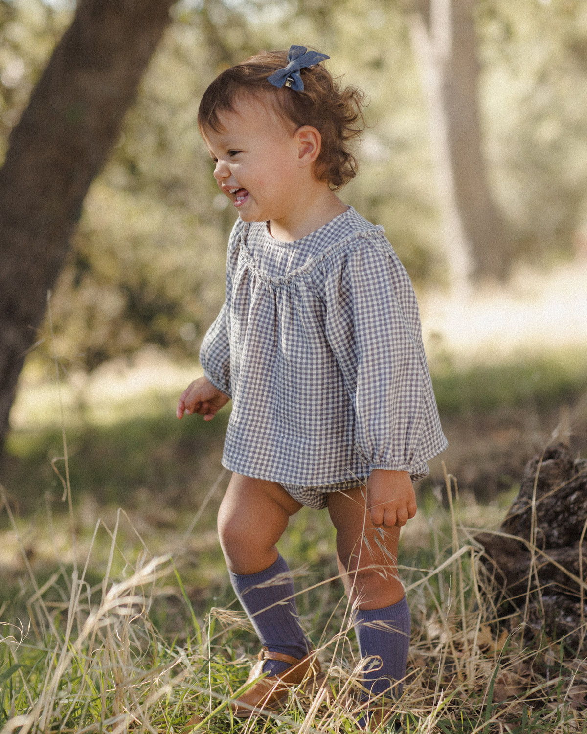 Mia Top + Bloomer Set-Midnight Gingham