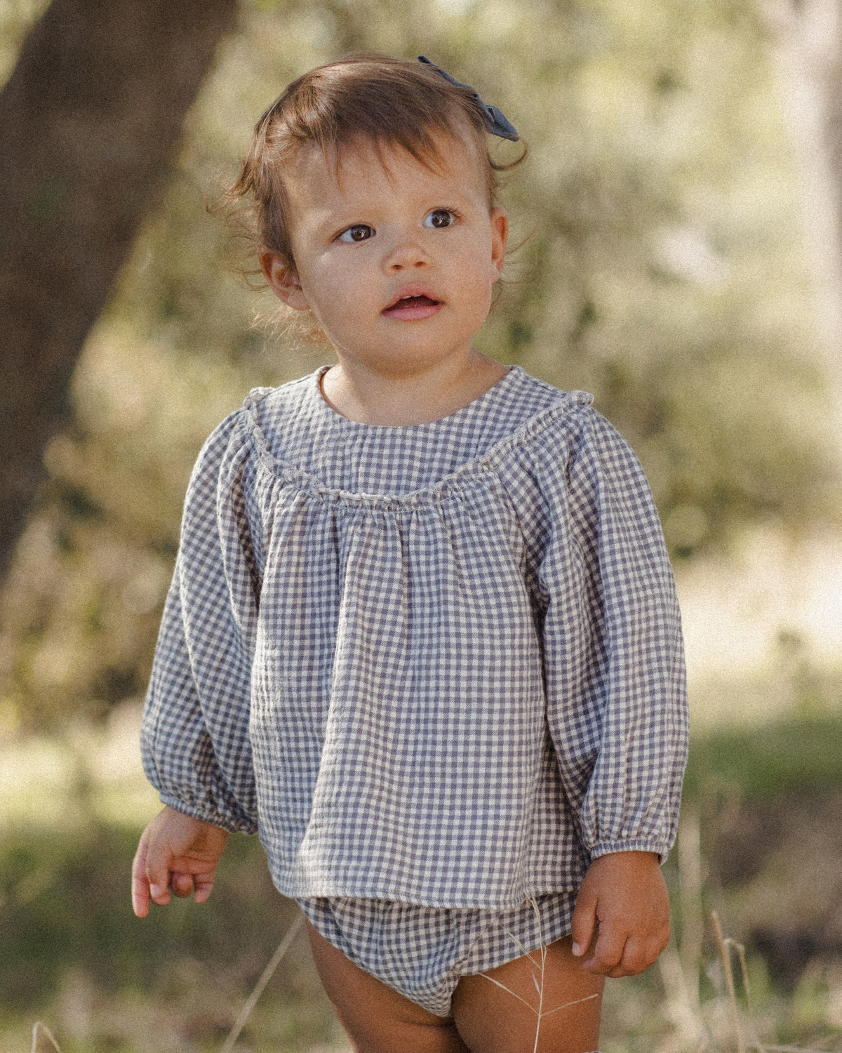 Mia Top + Bloomer Set-Midnight Gingham