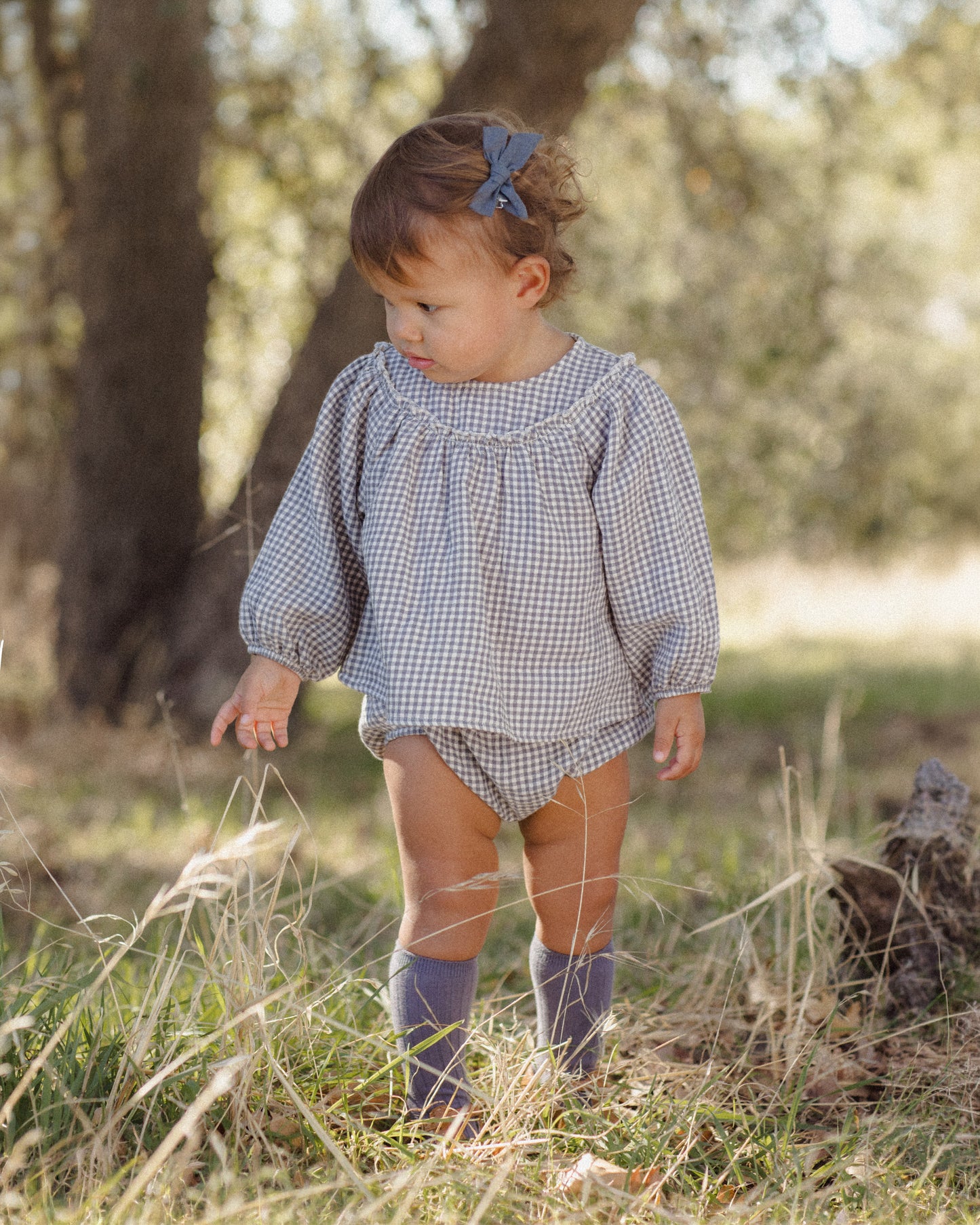 Mia Top + Bloomer Set-Midnight Gingham