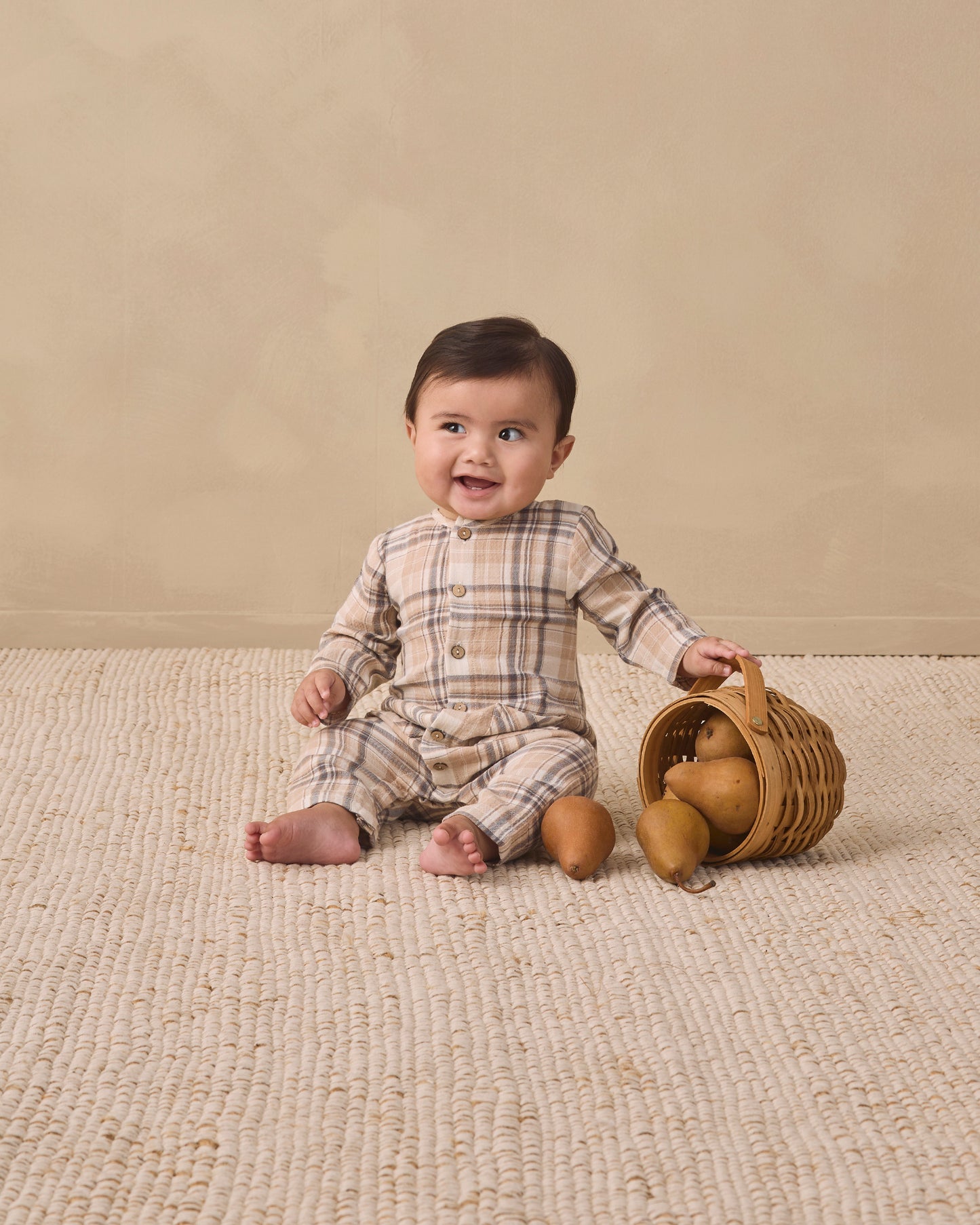 Pocketed Woven Jumpsuit-Fall Plaid