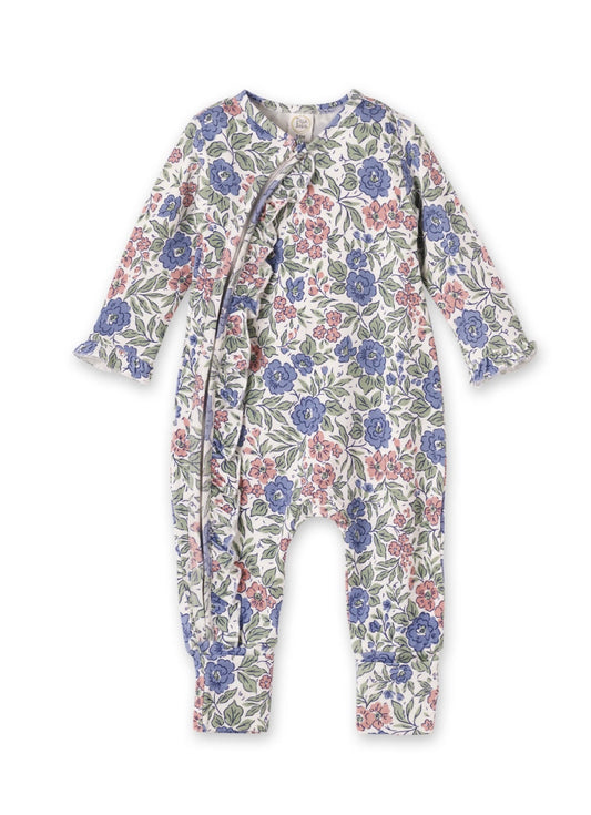 Vintage Floral Footie Romper