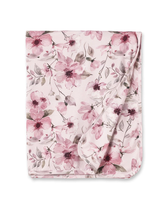 Watercolor Floral Stroller Blanket