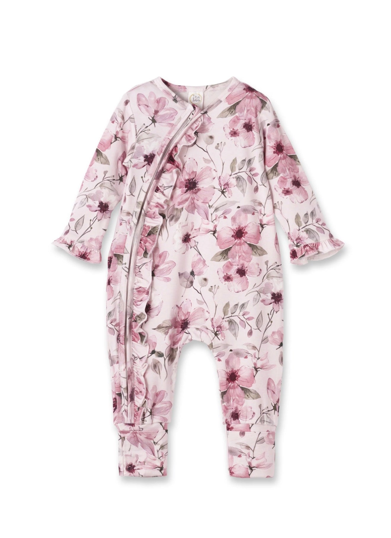 Watercolor Floral Footie Romper