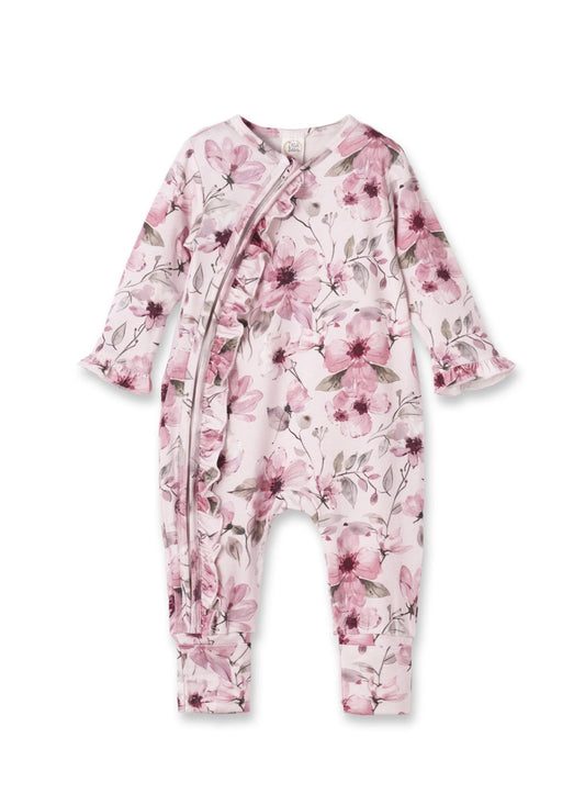 Watercolor Floral Footie Romper