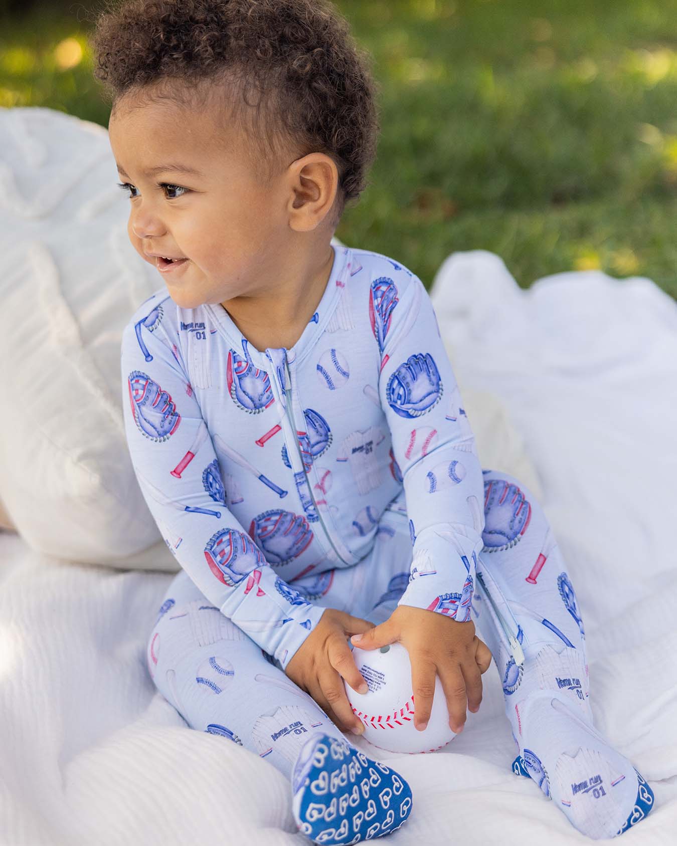 Home Run Zippered Footie