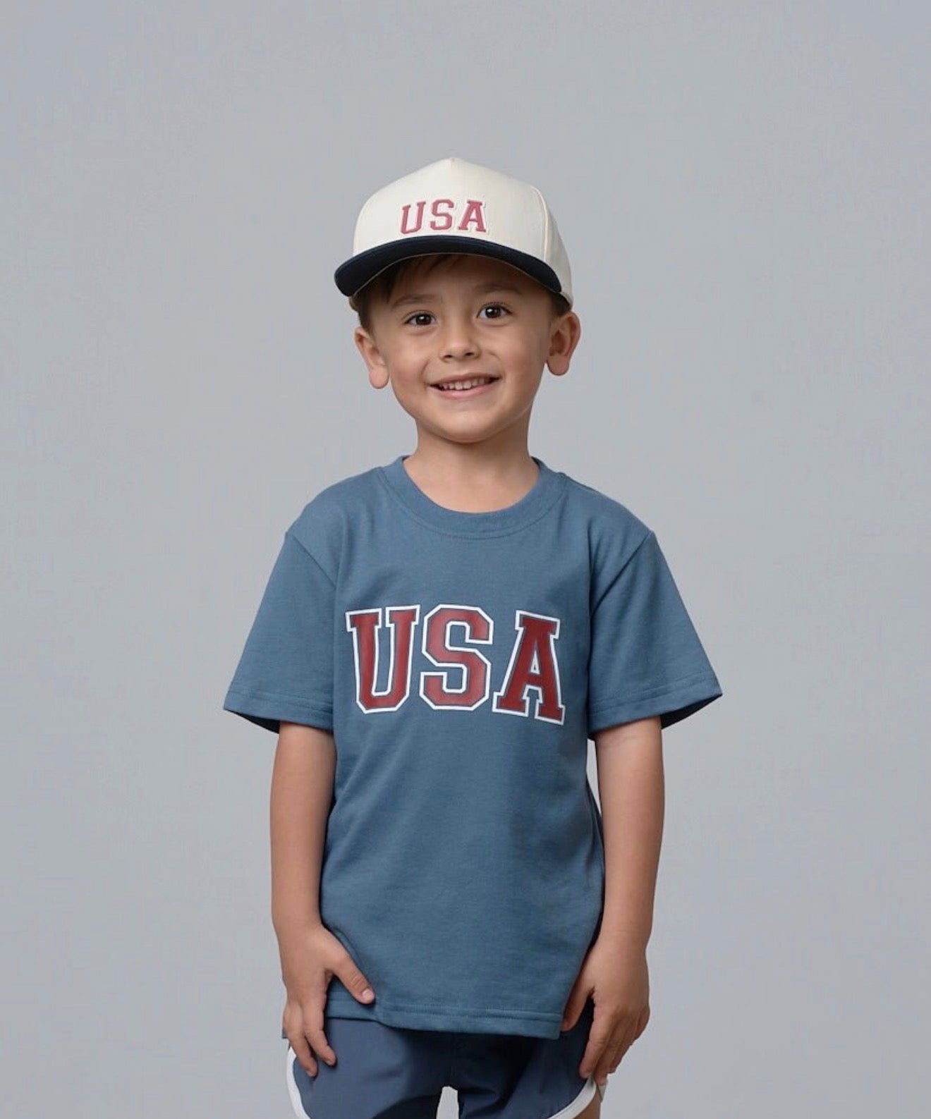 USA Elevated Tee-Indigo