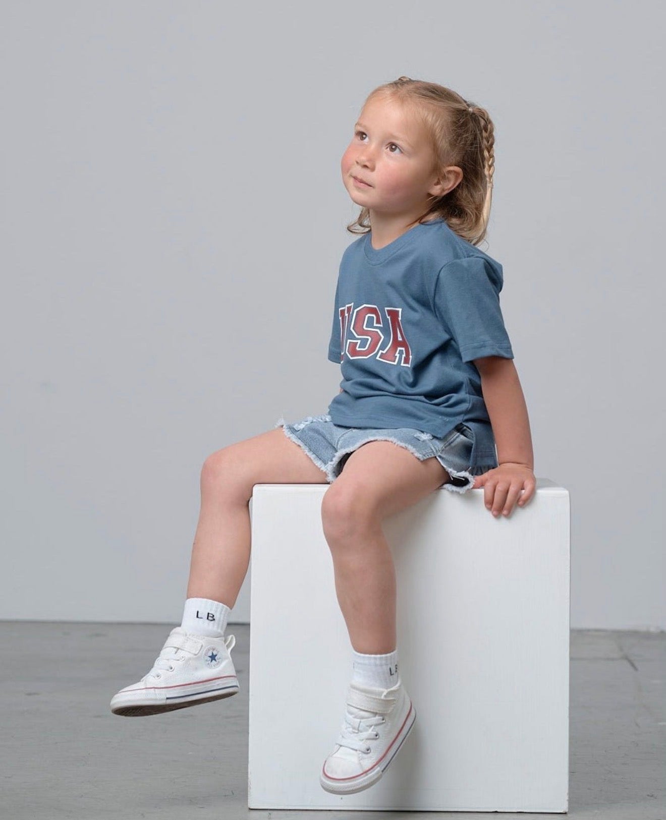 USA Elevated Tee-Indigo