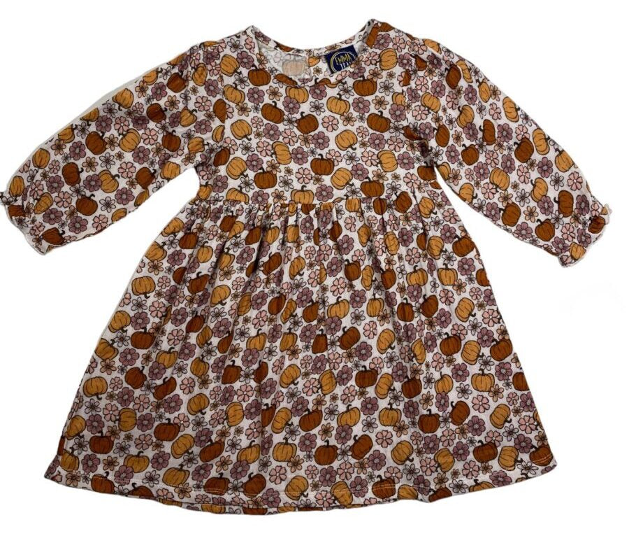 Pumpkin Floral Dress