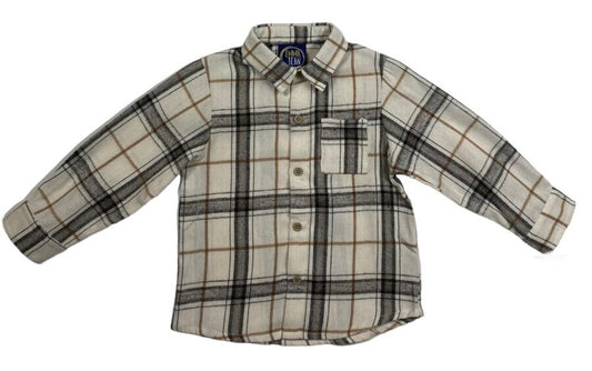 Flannel Shirt Black & Cream