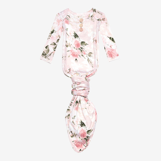 Vintage Pink Rose Knotted Gown