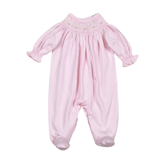 Pink Hand Smocked Footie